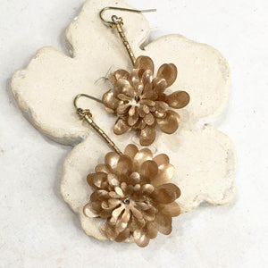 Bloom Series No.6 | Agar Petals x Antique Bronze Hook Earrings | 65mmx30mm